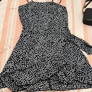 Floral Black and White Women's Dress